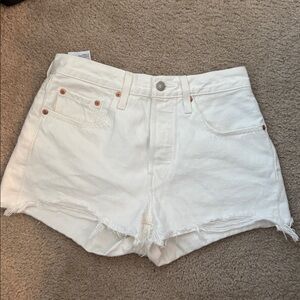 Levi's White Jean Shorts